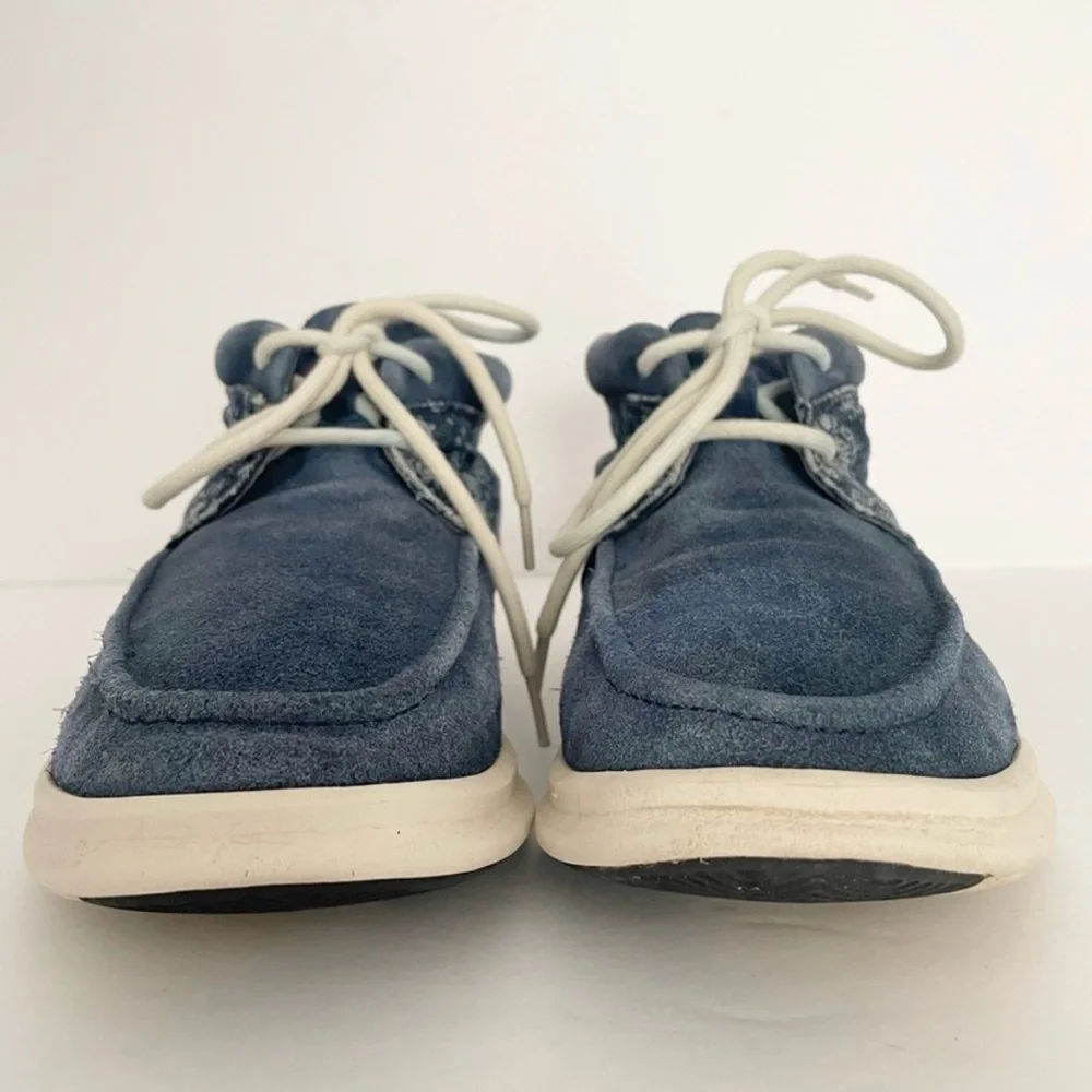 UGG Hulman Bandana Blue Suede Denim Leather Chukka Ankle Sneakers Shoes